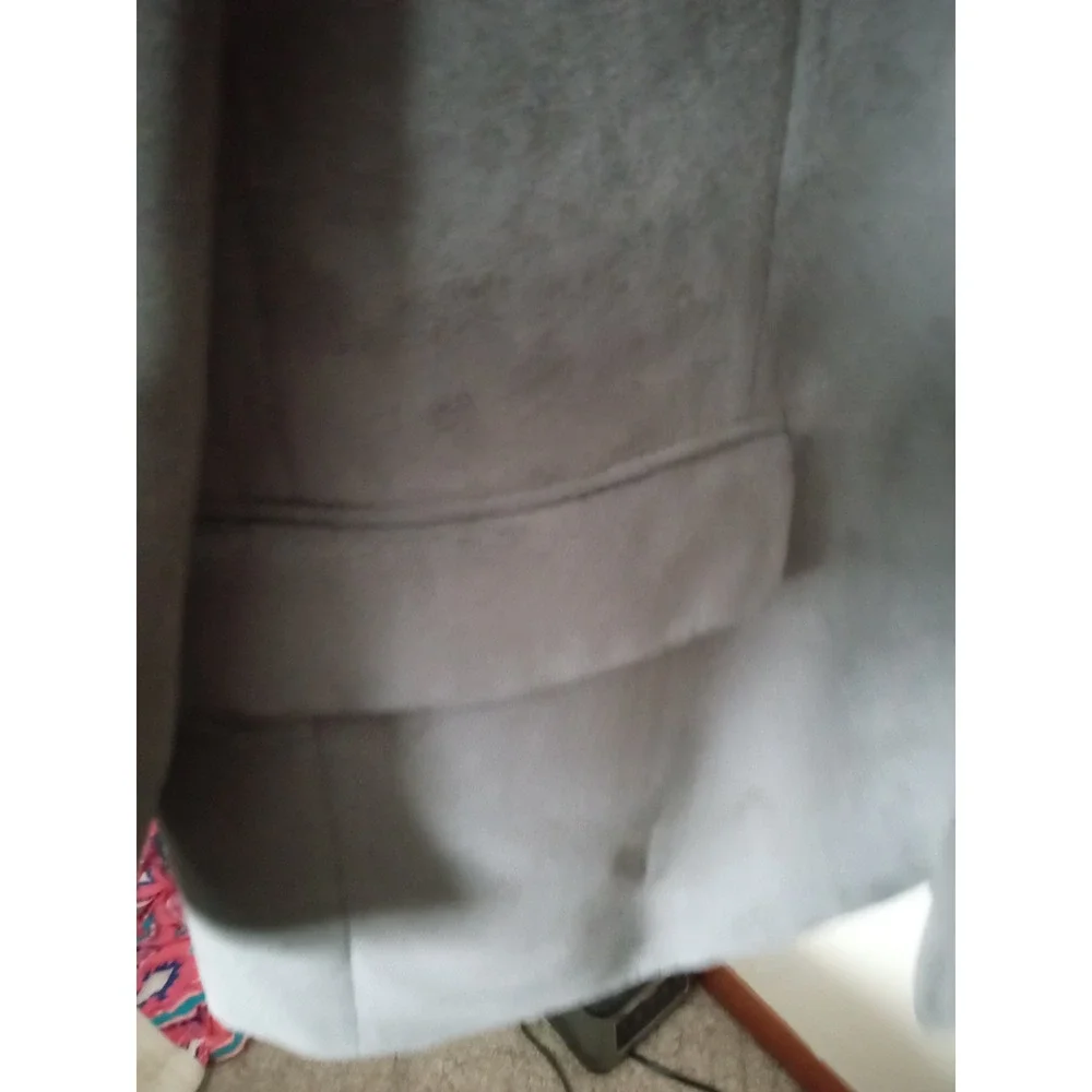 Mens Gray Blazer Jacket‎ 44 Regular 100% Polyester Button Front Stafford Suede